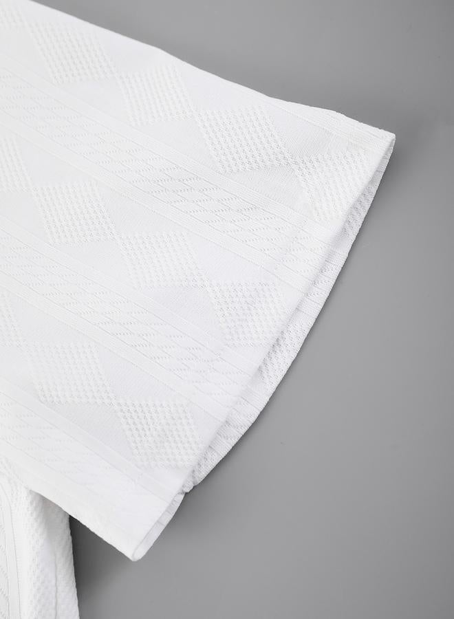 Take Two Men Textured Short Sleeve Shirt and Shorts Co-Ords - Image 5